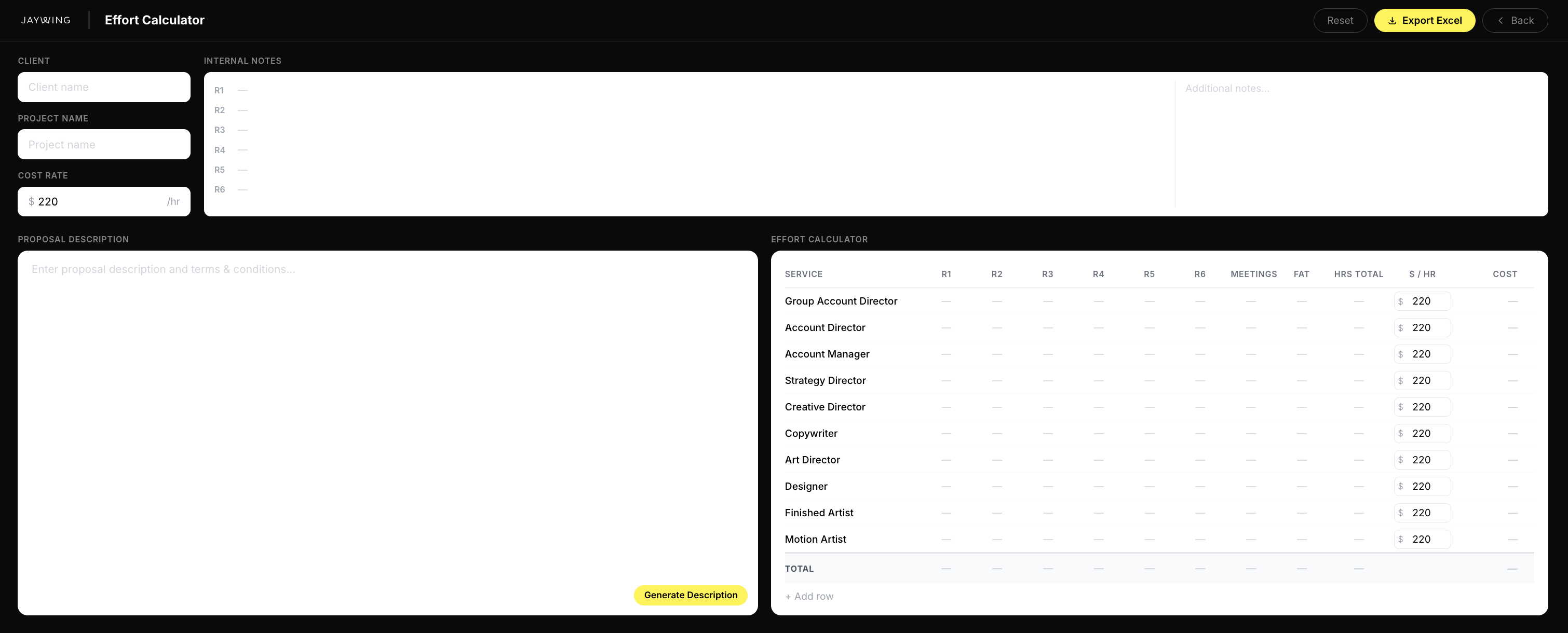 Effort Calculator